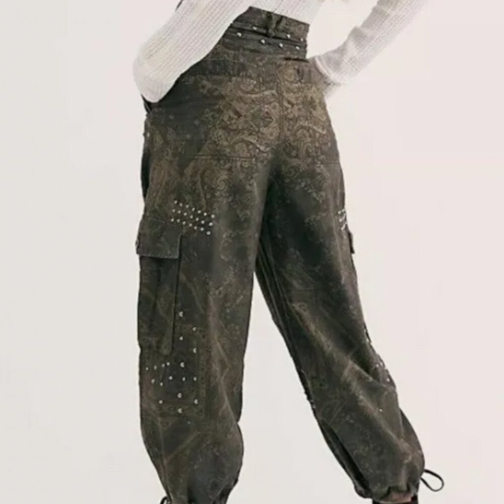 Free People Fly Away studded parachute pants - Picture 2 of 5